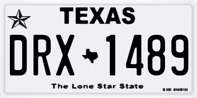 TX license plate DRX1489