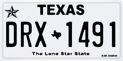 TX license plate DRX1491