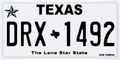 TX license plate DRX1492