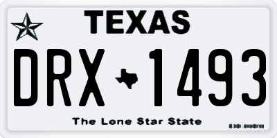 TX license plate DRX1493