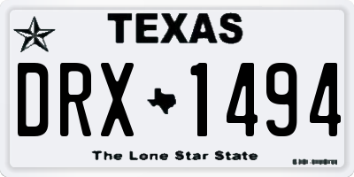 TX license plate DRX1494