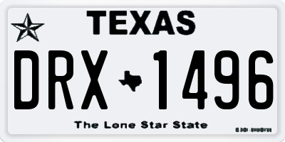 TX license plate DRX1496