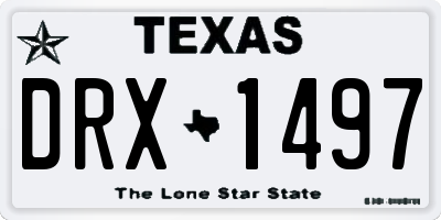 TX license plate DRX1497