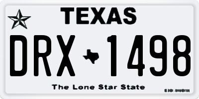 TX license plate DRX1498