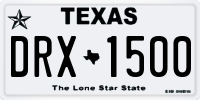 TX license plate DRX1500