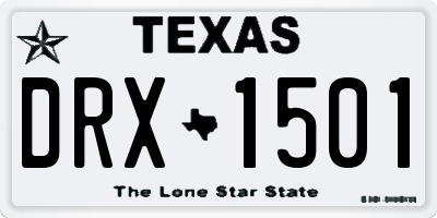 TX license plate DRX1501