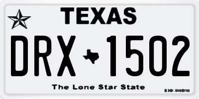 TX license plate DRX1502