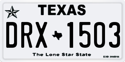 TX license plate DRX1503