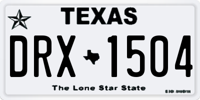 TX license plate DRX1504