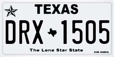 TX license plate DRX1505