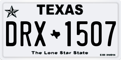 TX license plate DRX1507