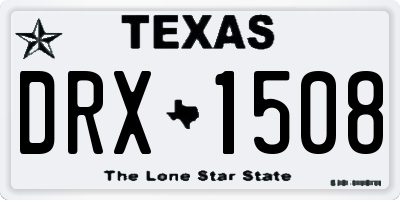 TX license plate DRX1508