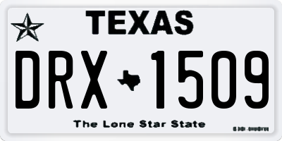 TX license plate DRX1509