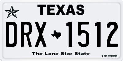 TX license plate DRX1512