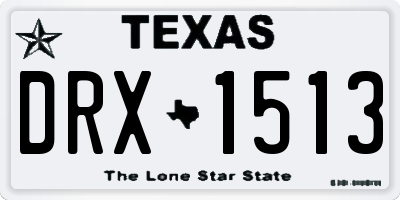 TX license plate DRX1513