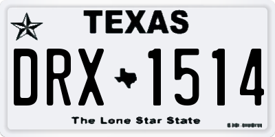 TX license plate DRX1514