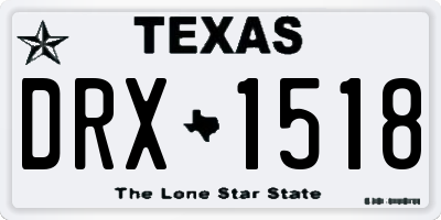 TX license plate DRX1518