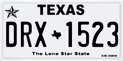 TX license plate DRX1523