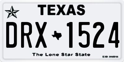 TX license plate DRX1524