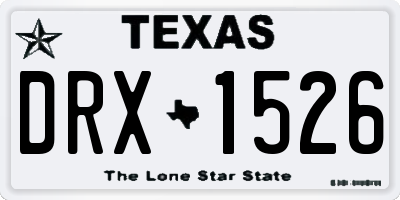 TX license plate DRX1526