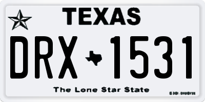 TX license plate DRX1531