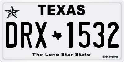 TX license plate DRX1532