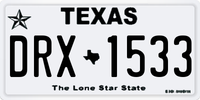 TX license plate DRX1533