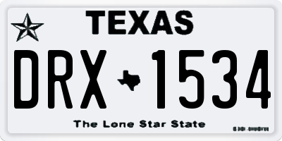 TX license plate DRX1534