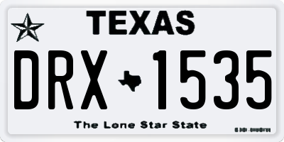 TX license plate DRX1535