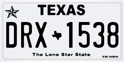 TX license plate DRX1538