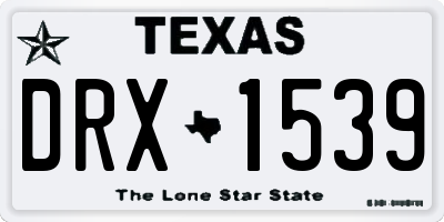 TX license plate DRX1539