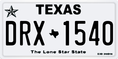 TX license plate DRX1540