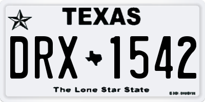 TX license plate DRX1542