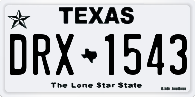 TX license plate DRX1543