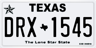 TX license plate DRX1545