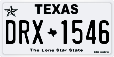 TX license plate DRX1546