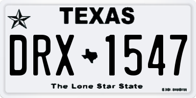 TX license plate DRX1547