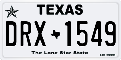 TX license plate DRX1549