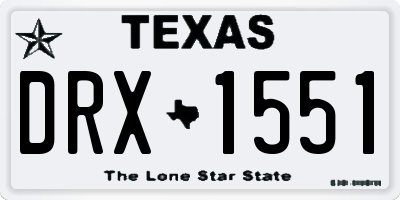 TX license plate DRX1551