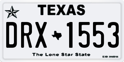 TX license plate DRX1553