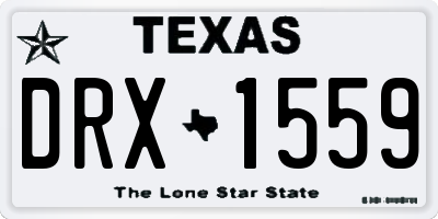 TX license plate DRX1559