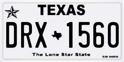 TX license plate DRX1560