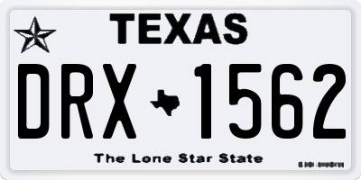 TX license plate DRX1562