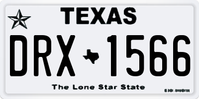 TX license plate DRX1566