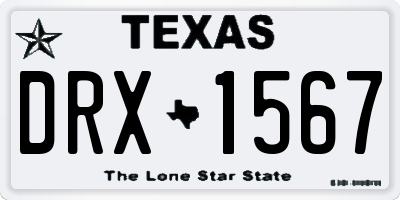 TX license plate DRX1567