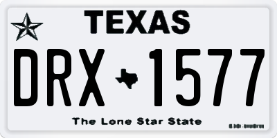 TX license plate DRX1577