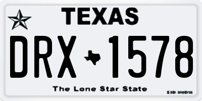 TX license plate DRX1578