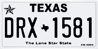 TX license plate DRX1581