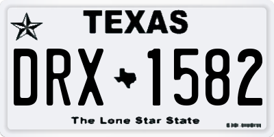 TX license plate DRX1582