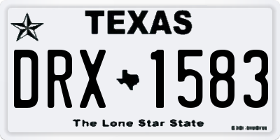 TX license plate DRX1583